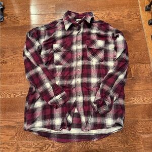 Brother Maroon and White Checkered Button-Down Shirt